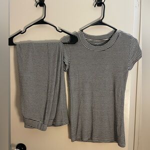 Summersalt Black and White Striped Pajama Set